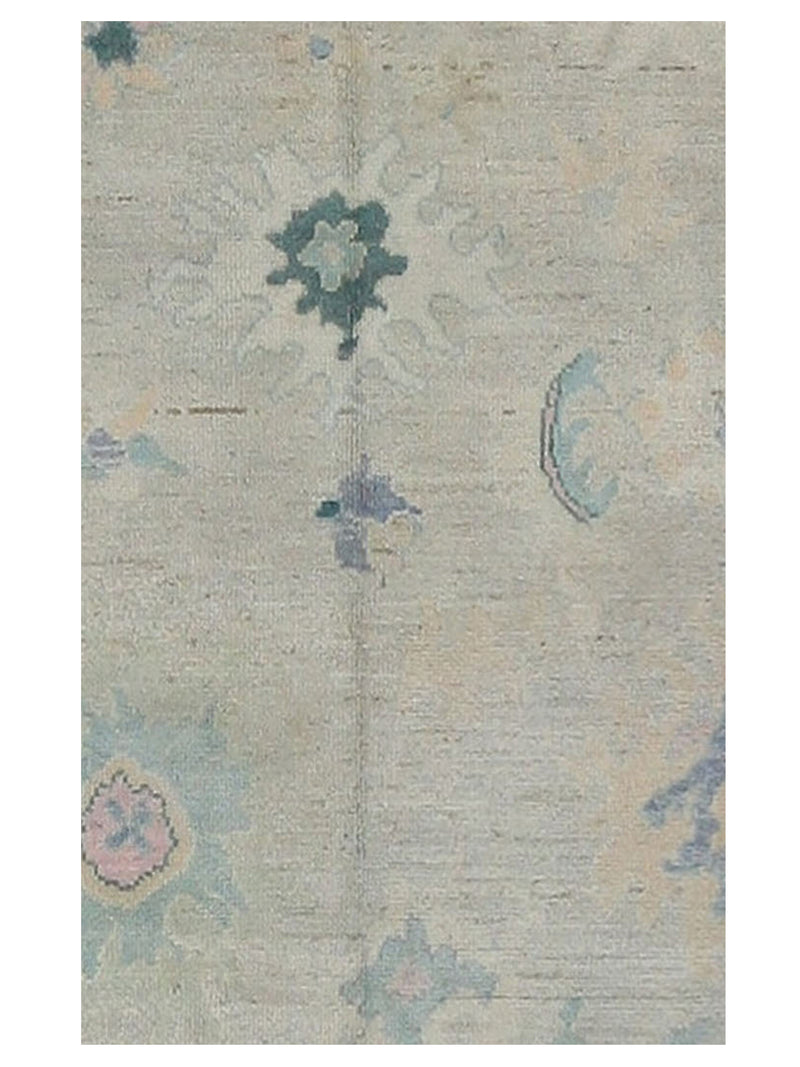 Pacific Ushak Wool Weft 42340 Lime Multi Transitional Hand Knotted Rug
