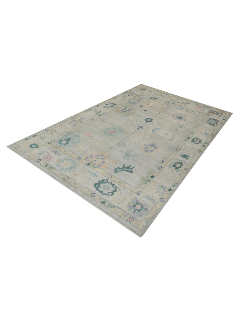Pacific Ushak Wool Weft 42340 Lime Multi Transitional Hand Knotted Rug