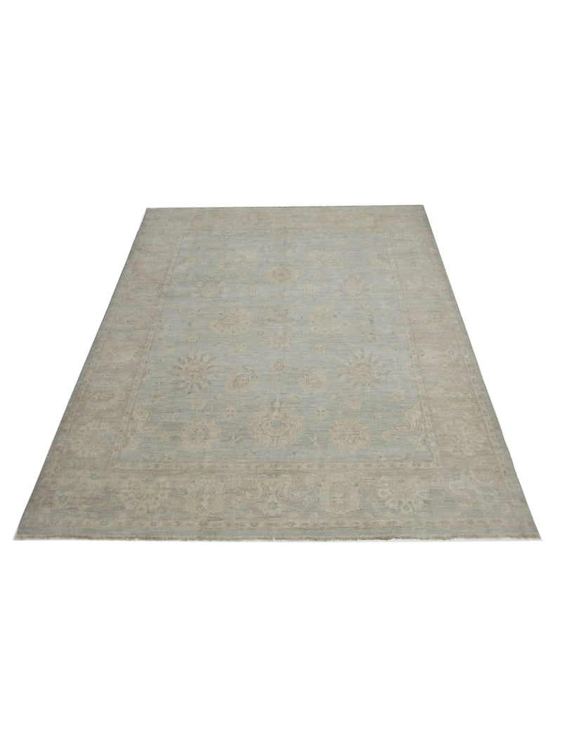 Pacific Ushak Wool Weft 42347 Lt.Grey Beige Transitional Hand Knotted Rug