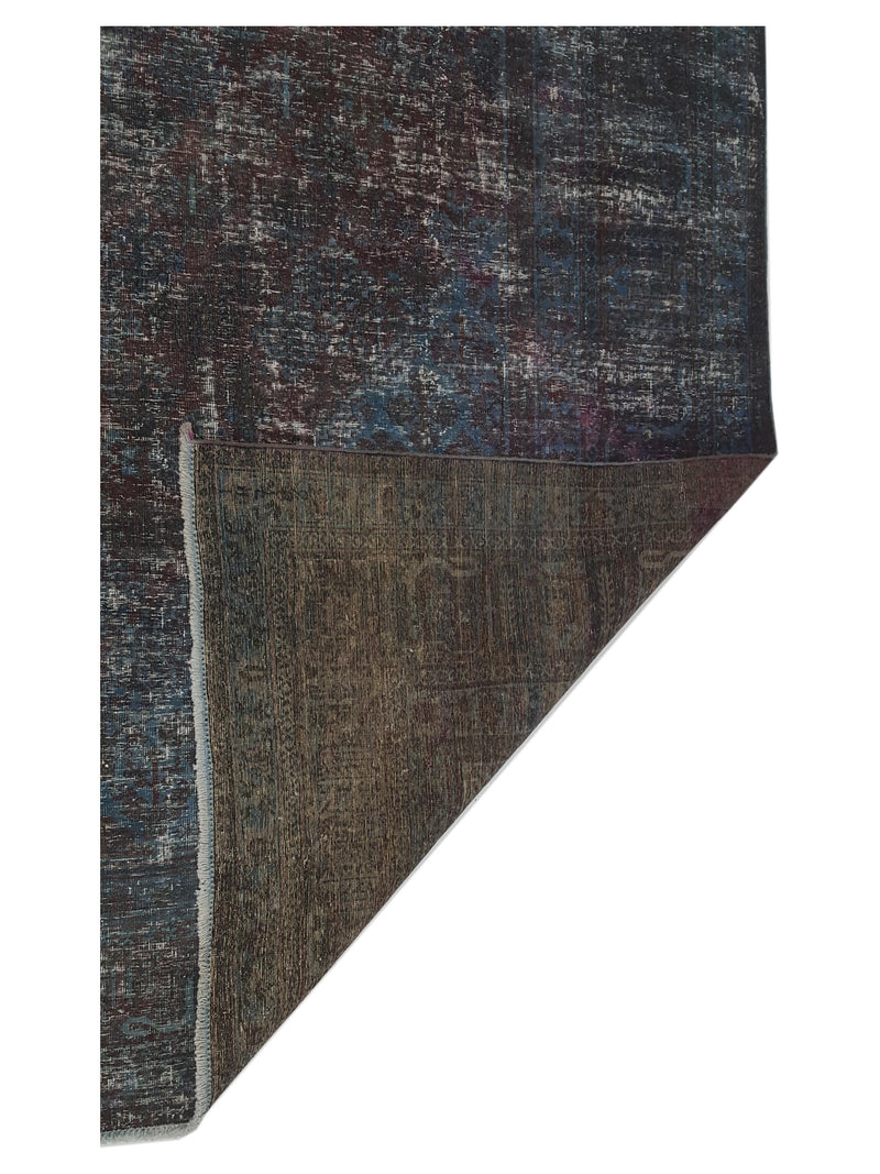 Pacific Overdyed 42372 Teal Blue Transitional Hand Knotted Rug