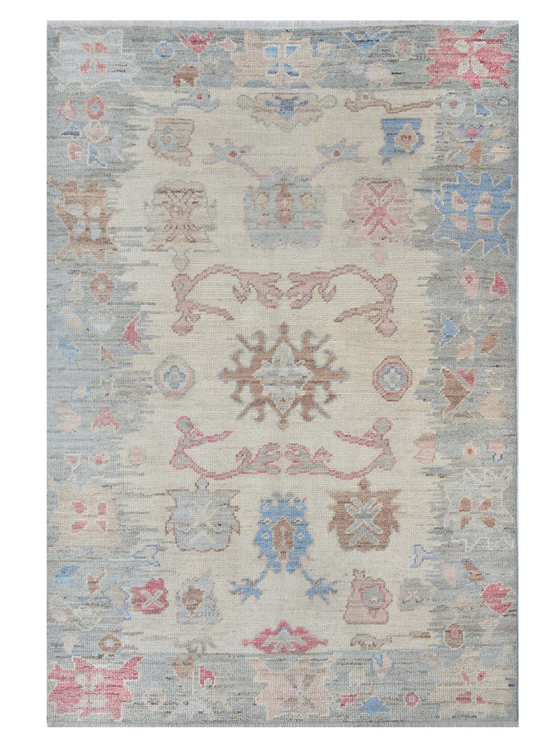 Pacific Ushak Wool Weft Ivory Grey Transitional