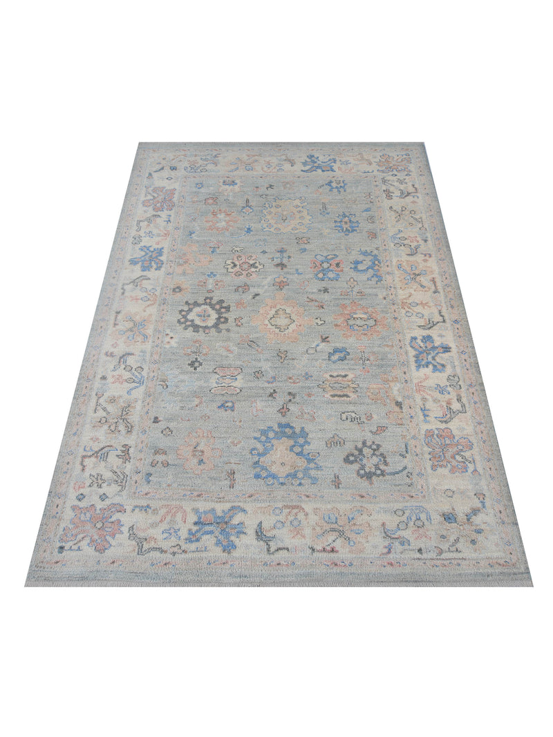 Pacific Ushak 42392 Grey Ivory Transitional Hand Knotted Rug