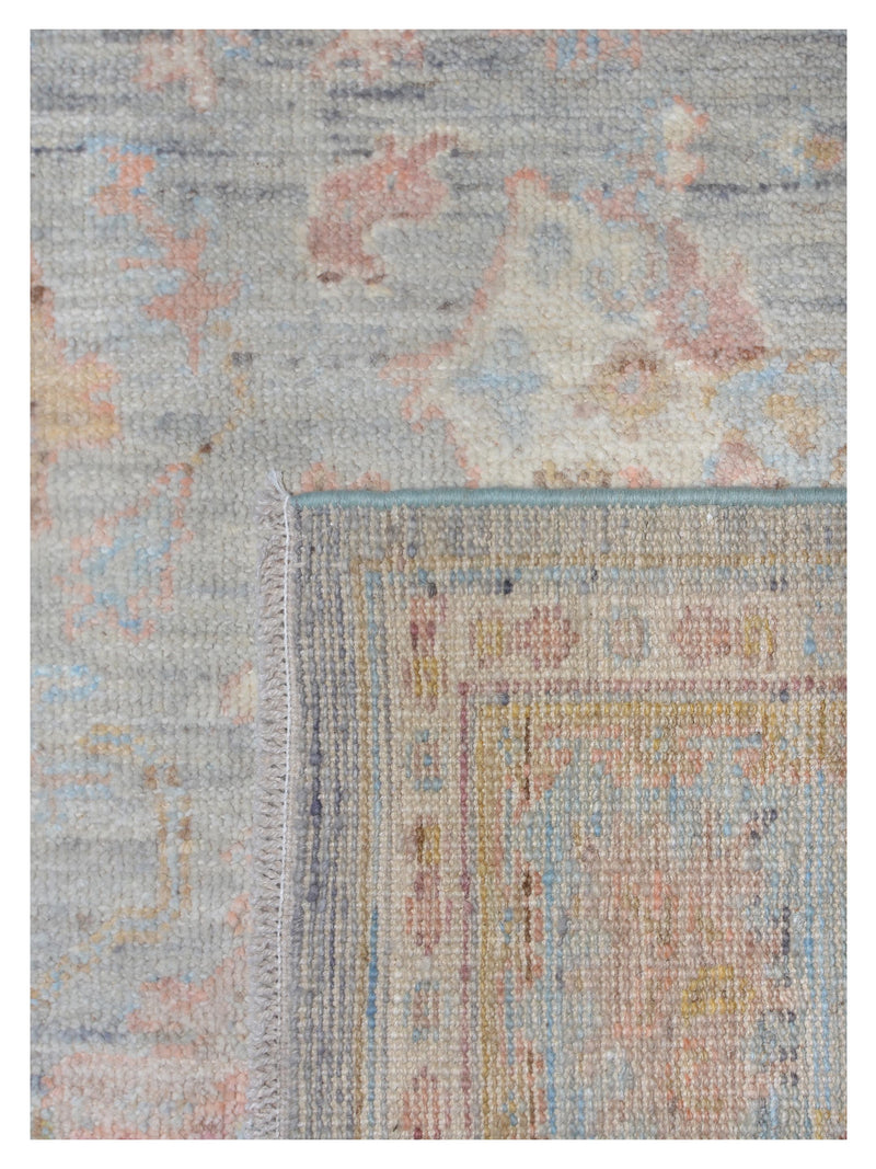 Pacific Ushak Wool Weft 42393 Grey Lt.Blue Transitional Hand Knotted Rug