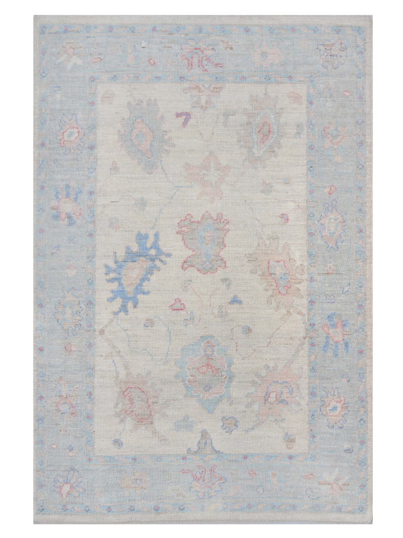 Pacific Ushak Wool Weft Ivory Grey Transitional