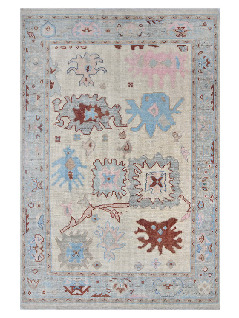 Pacific Ushak Wool Weft Ivory Grey Transitional