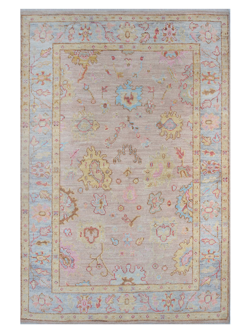 Pacific Ushak Wool Weft Beige Grey Transitional