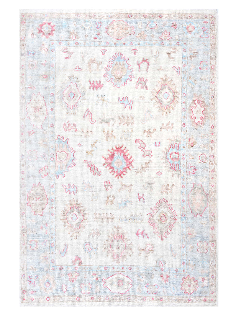 Pacific Ushak Wool Weft Ivory Grey Transitional