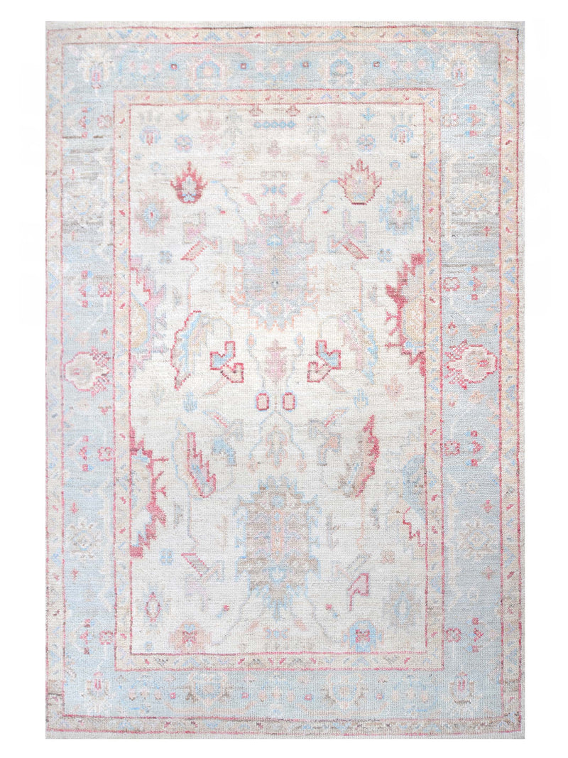 Pacific Ushak Wool Weft Ivory Grey Transitional