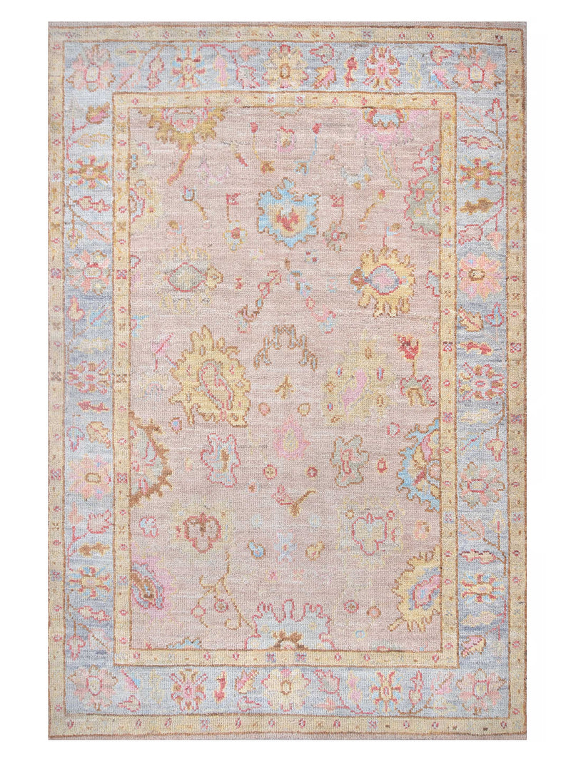 Pacific Ushak Wool Weft Beige Grey Transitional