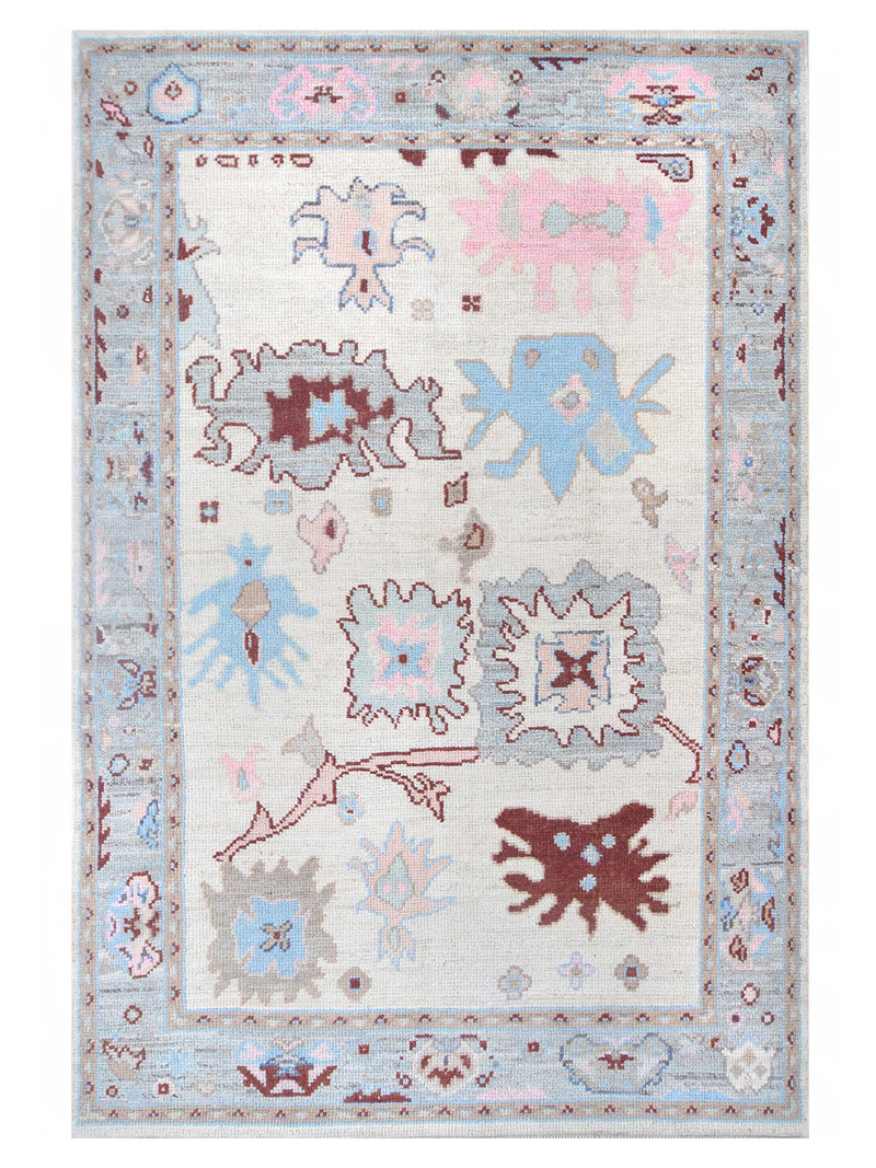 Pacific Ushak Wool Weft Ivory Grey Transitional