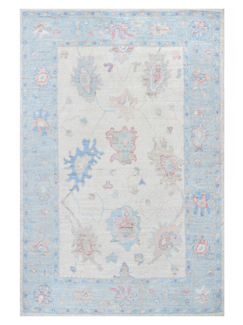 Pacific Ushak Wool Weft Ivory Grey Transitional