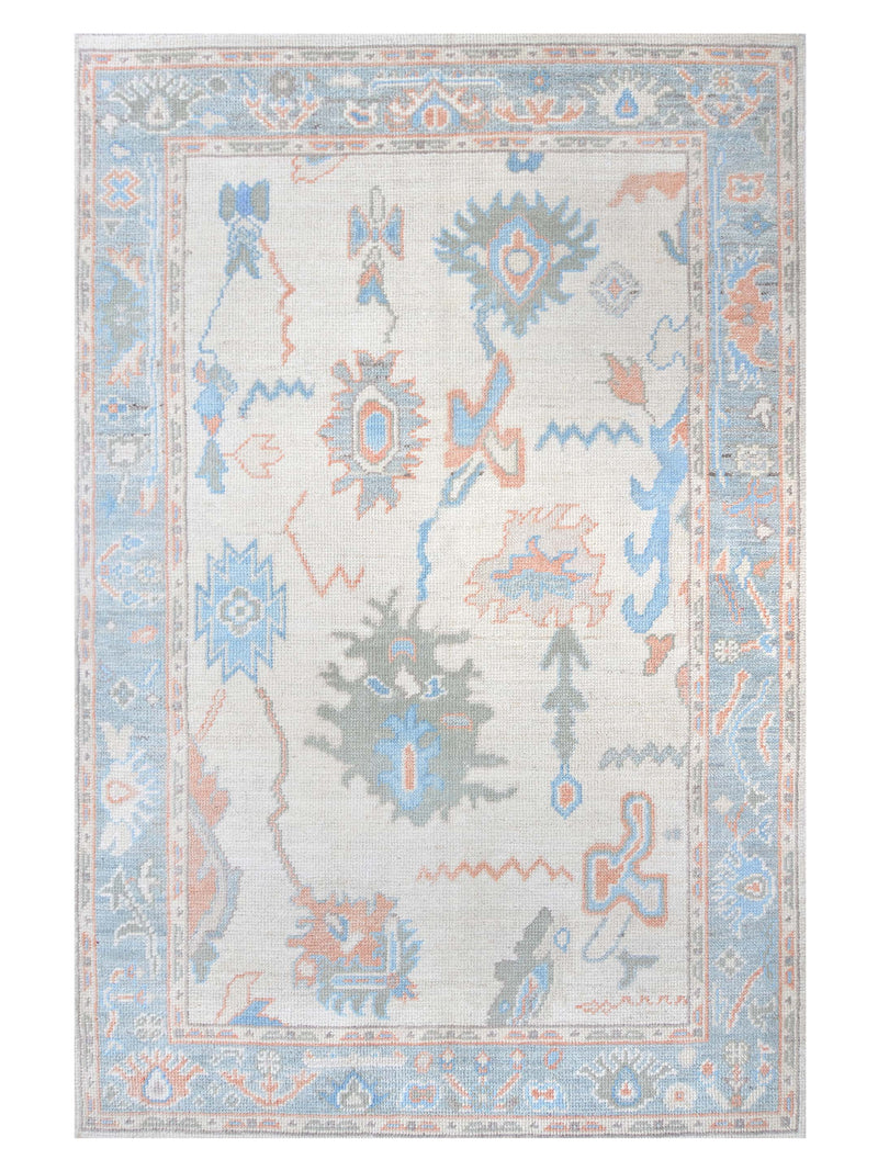 Pacific Ushak Wool Weft Ivory Grey Transitional