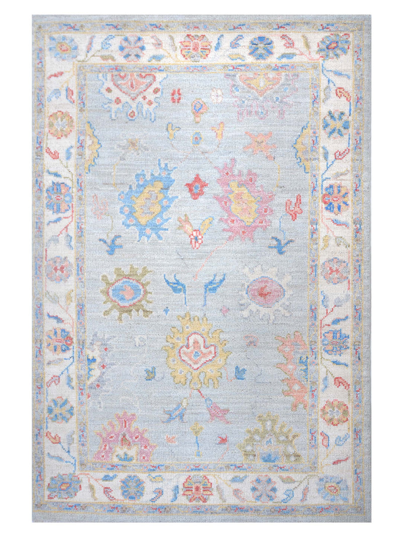 Pacific Ushak Wool Weft Grey Ivory Transitional