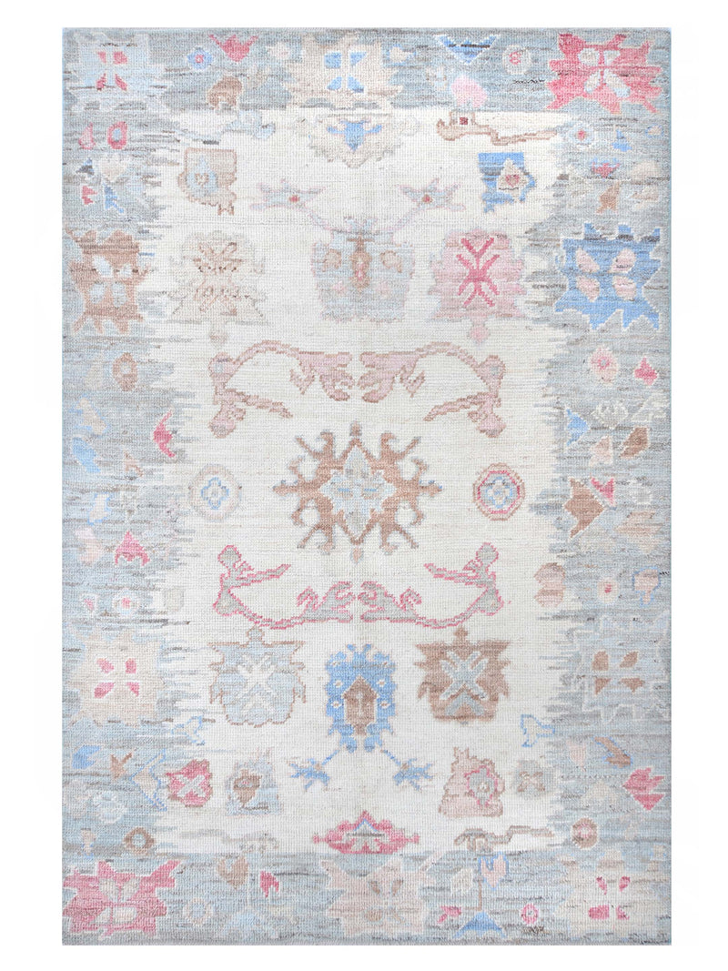Pacific Ushak Wool Weft Ivory Grey Transitional