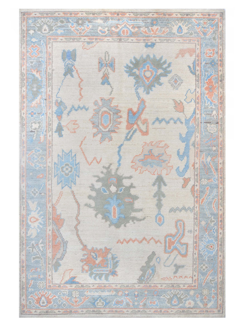 Pacific Ushak Wool Weft Ivory Grey Transitional