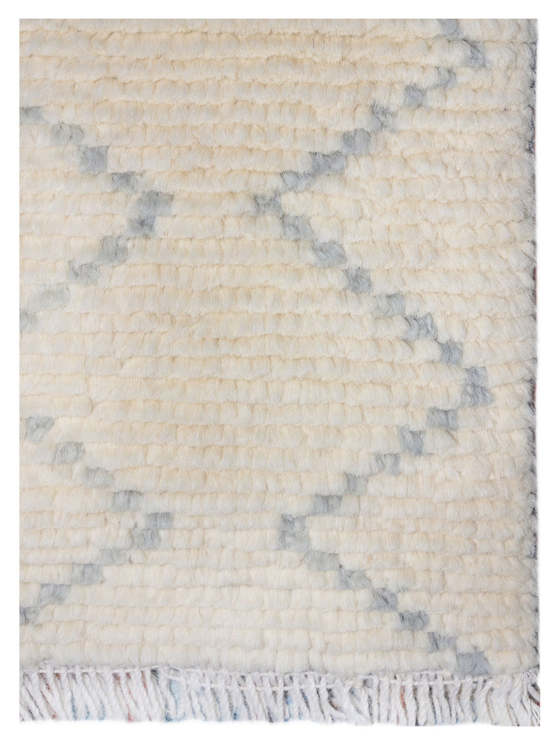 Pacific Moroccan 42423 Ivory Ivory Transitional Hand Knotted Rug