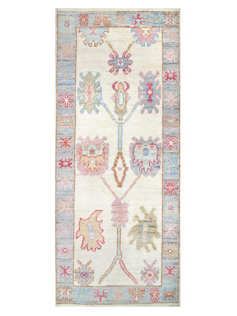Pacific Ushak Wool Weft Ivory Grey Transitional