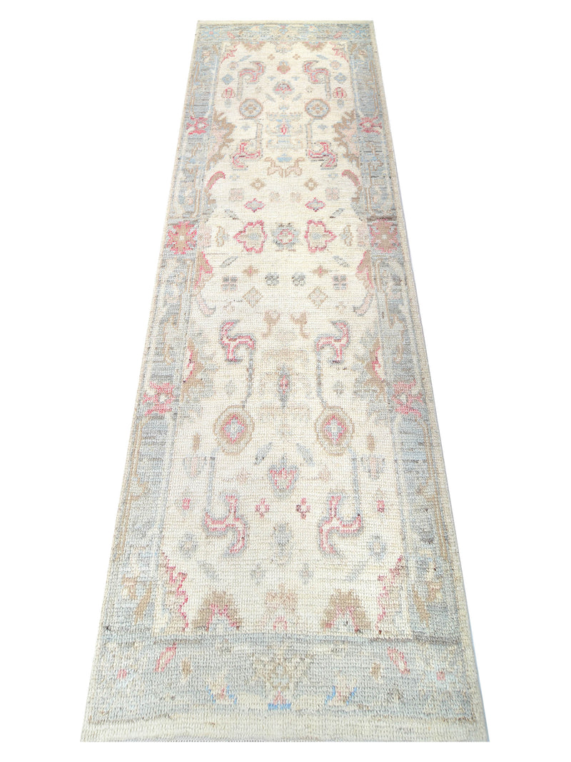 Pacific Ushak Wool Weft 42431 Ivory Grey Transitional Hand Knotted Rug