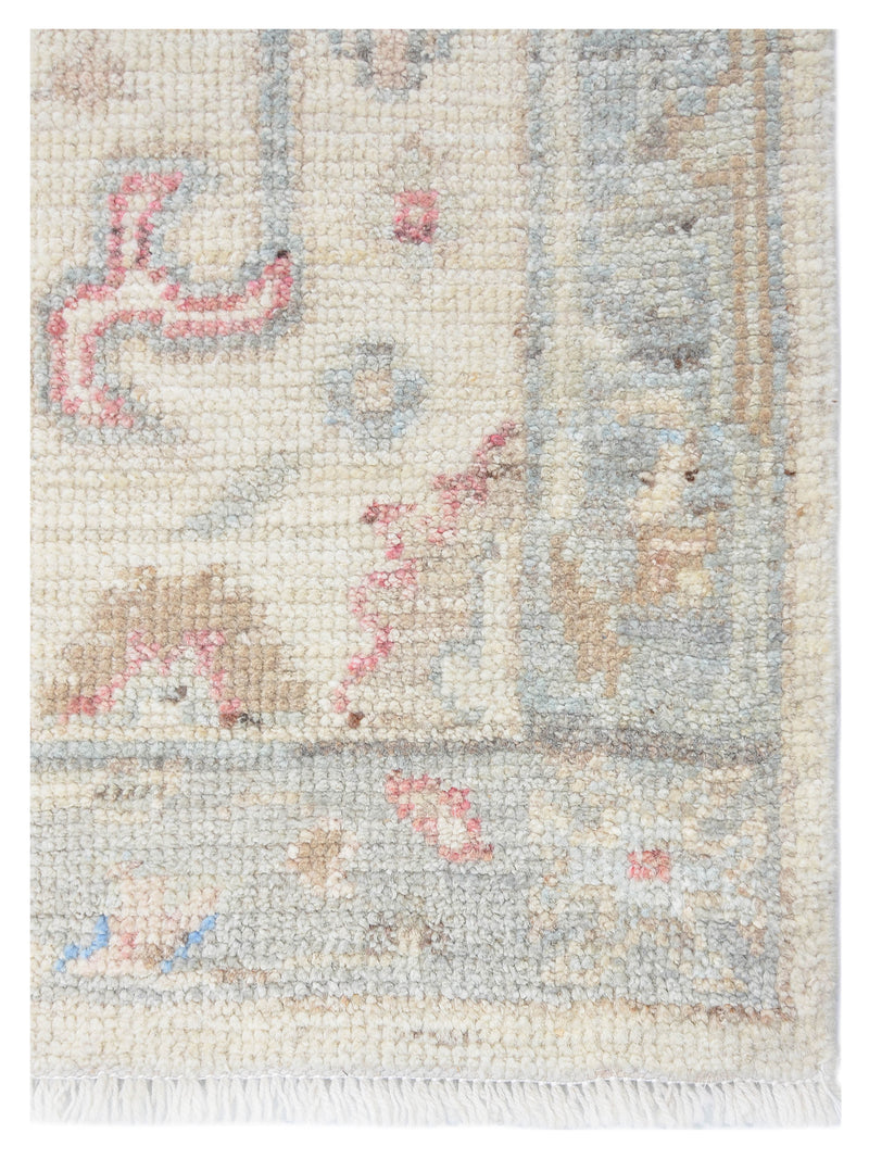 Pacific Ushak Wool Weft 42431 Ivory Grey Transitional Hand Knotted Rug