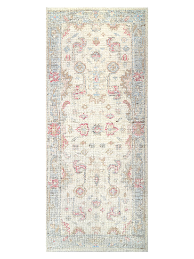 Pacific Ushak Wool Weft Ivory Grey Transitional