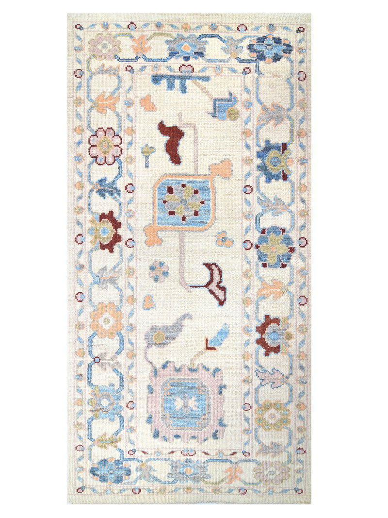 Pacific Ushak Wool Weft Ivory Grey Transitional