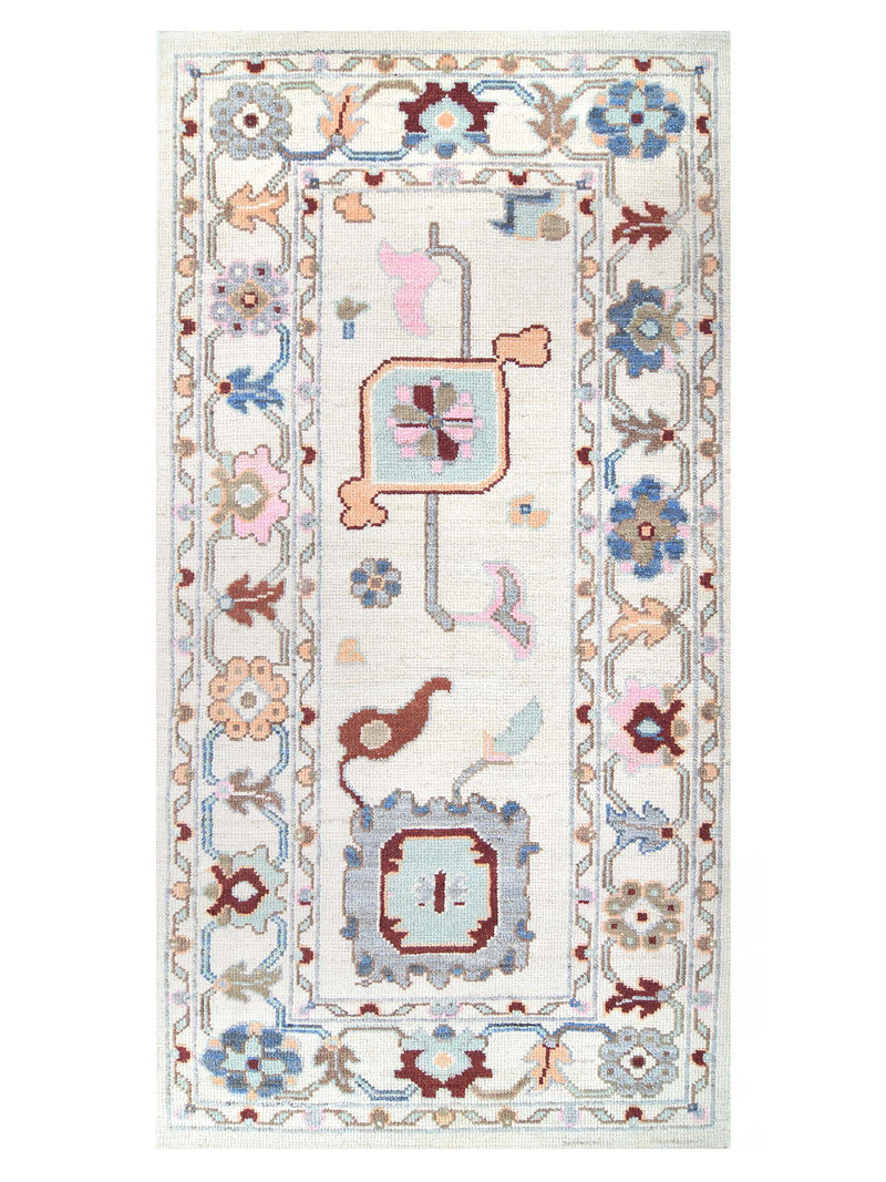 Pacific Ushak Wool Weft Ivory Grey Transitional