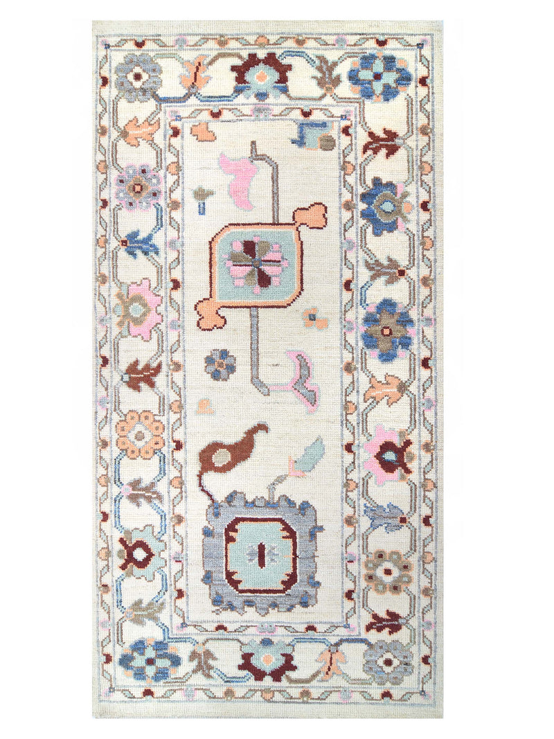 Pacific Ushak Wool Weft Ivory Grey Transitional