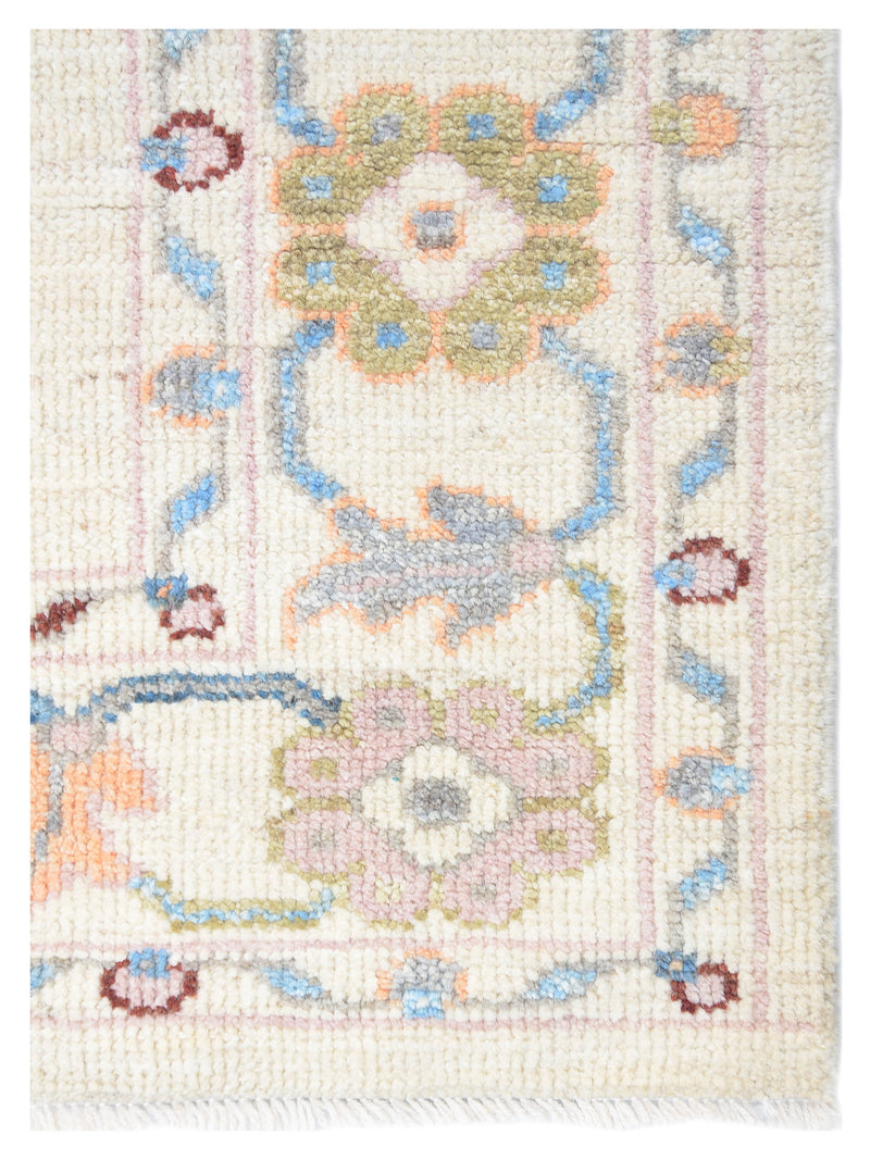 Pacific Ushak Wool Weft 42435 Ivory Grey Transitional Hand Knotted Rug