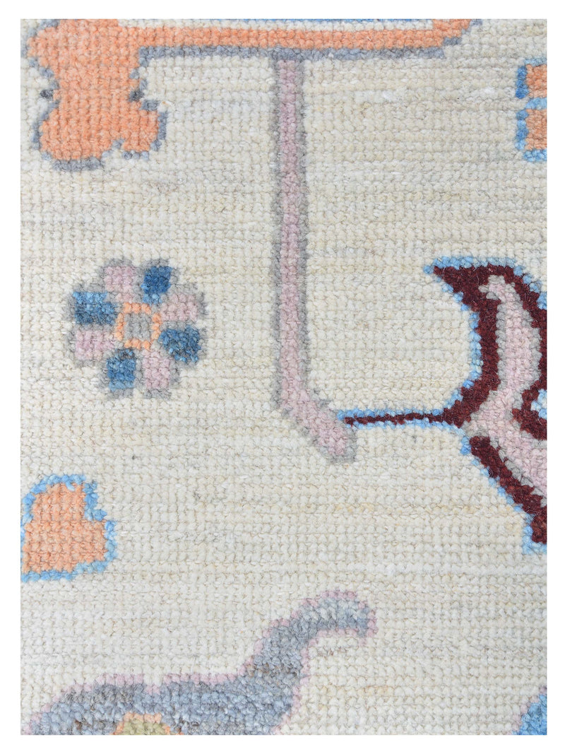 Pacific Ushak Wool Weft 42435 Ivory Grey Transitional Hand Knotted Rug