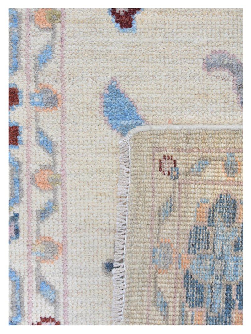 Pacific Ushak Wool Weft 42435 Ivory Grey Transitional Hand Knotted Rug