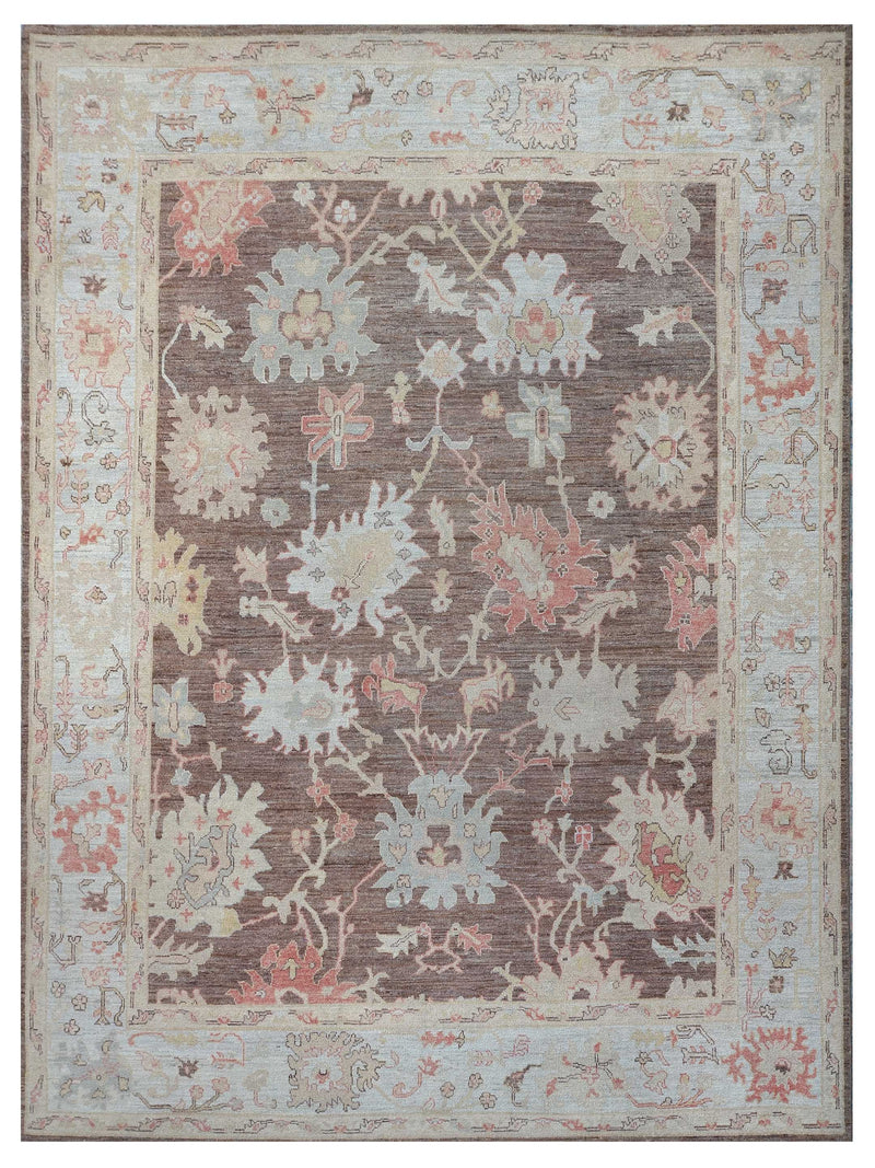 Pacific Ushak Wool Weft Chocolate Bone Transitional