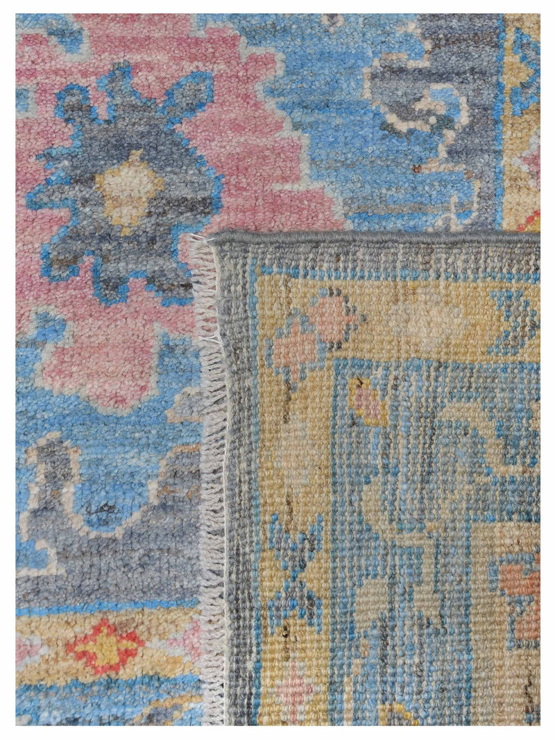 Pacific Ushak Wool Weft 42464 D.Grey Beige Transitional Hand Knotted Rug