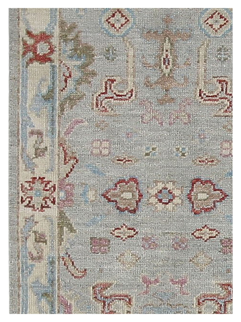 Pacific Ushak Wool Weft 42485 Grey Beige Transitional Hand Knotted Rug