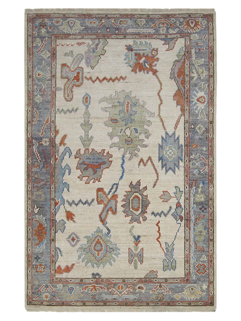 Pacific Ushak Wool Weft Ivory Multi Transitional