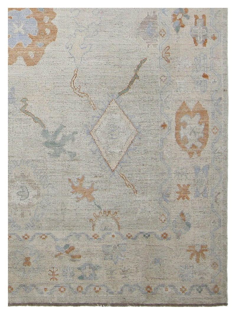 Pacific Ushak Wool Weft 42503 Beige Blush Transitional Hand Knotted Rug