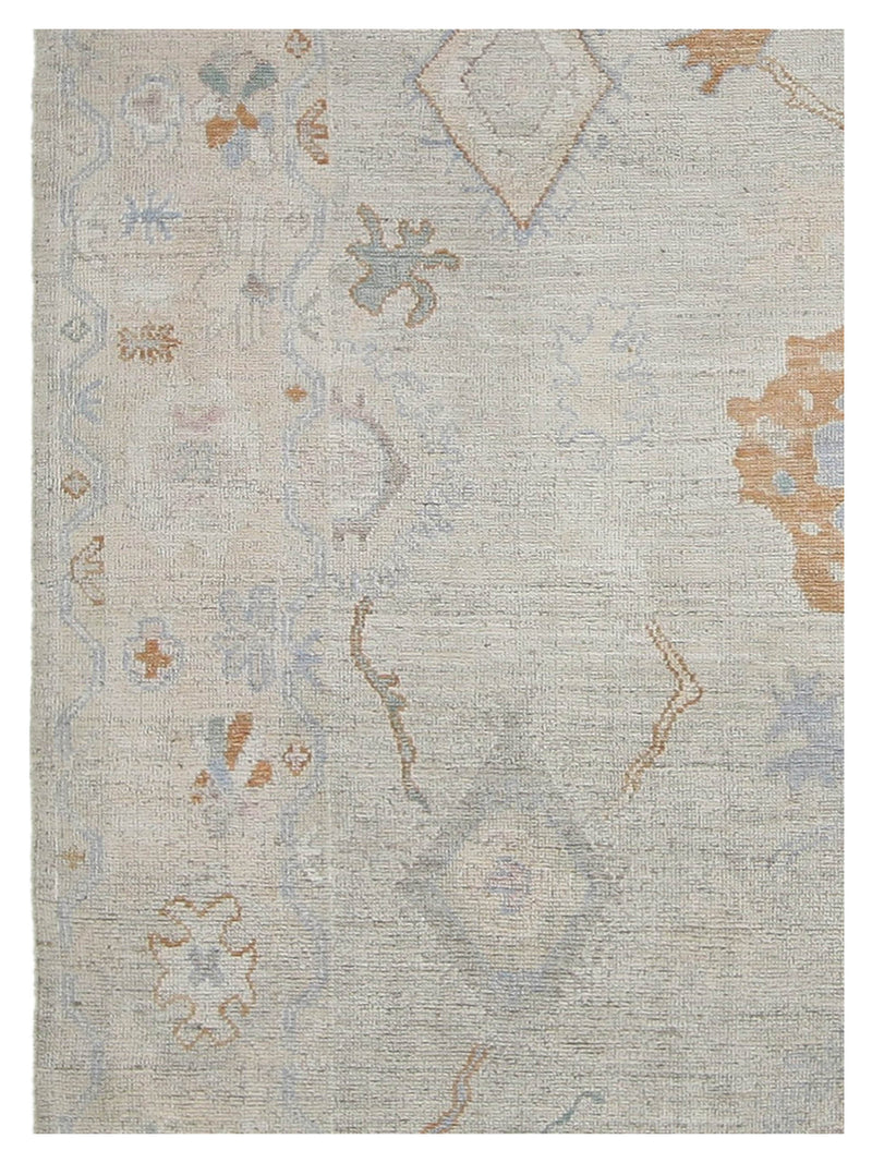 Pacific Ushak Wool Weft 42503 Beige Blush Transitional Hand Knotted Rug