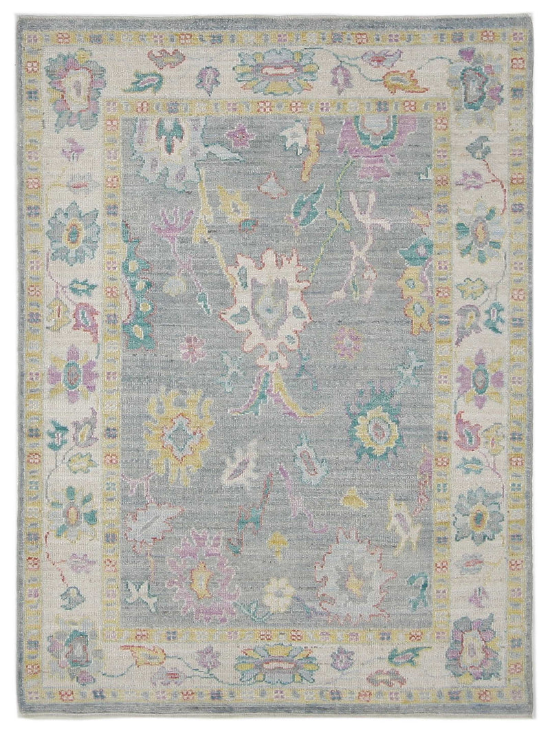 Pacific Ushak Wool Weft Lt.Grey Ivory Transitional