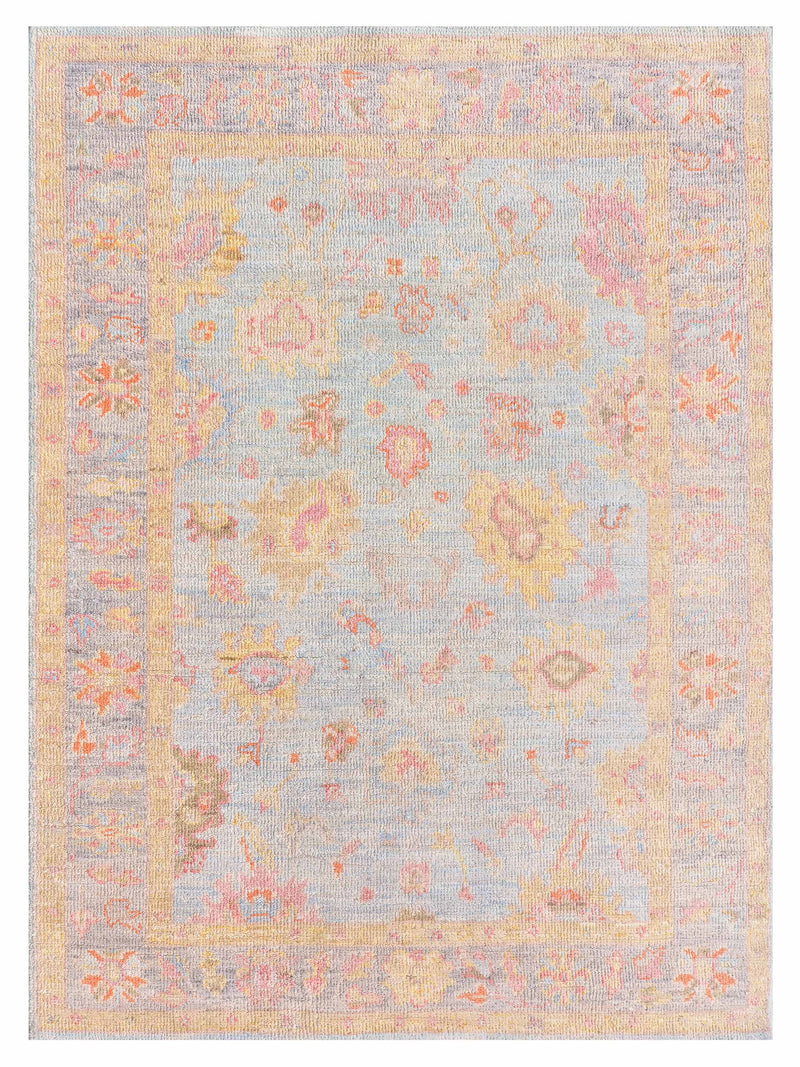 Pacific Ushak Wool Weft Lt.Blue Grey Transitional