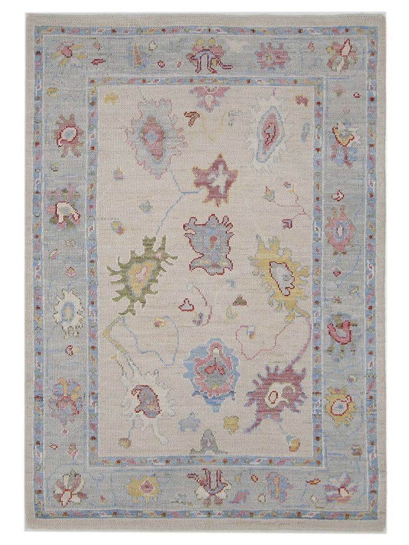 Pacific Ushak Wool Weft Ivory Lt.Grey Transitional