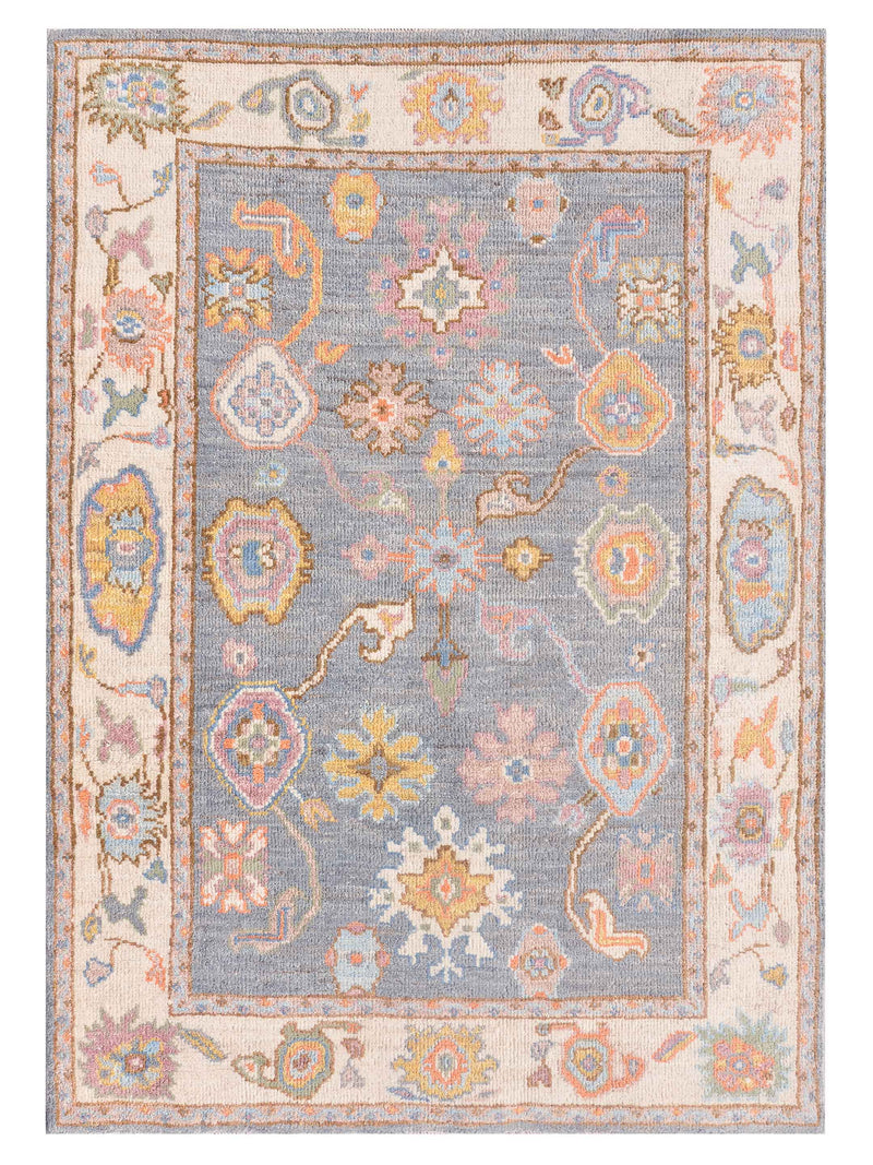 Pacific Ushak Wool Weft Grey Ivory Transitional