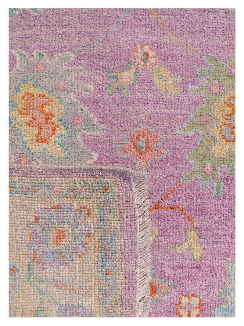 Pacific Ushak Wool Weft 42549 Purple Ivory Transitional Hand Knotted Rug