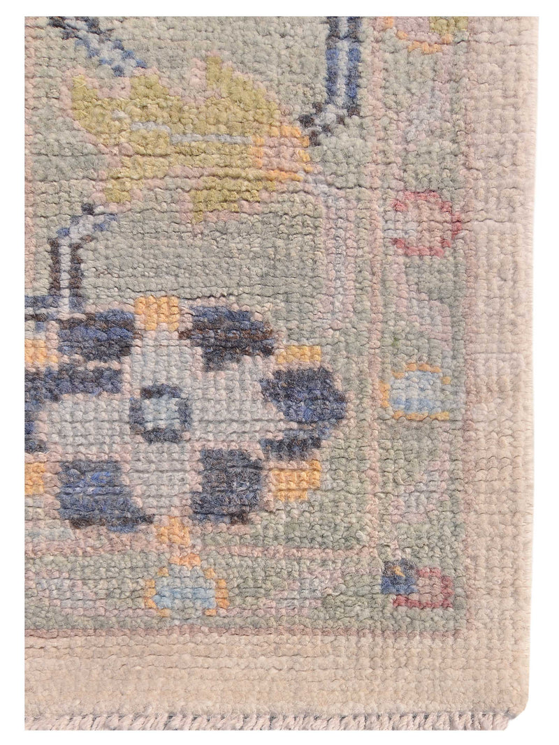 Pacific Ushak Wool Weft 42573 Ivory Grey Transitional Hand Knotted Rug