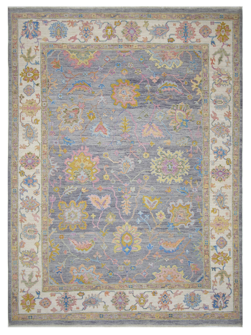 Pacific Ushak Wool Weft Grey Ivory Transitional