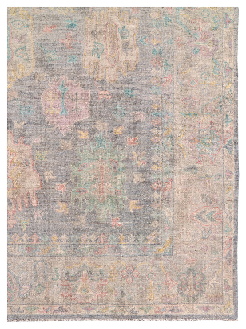 Pacific Ushak Wool Weft 42588 Grey Lt.Grey Transitional Hand Knotted Rug