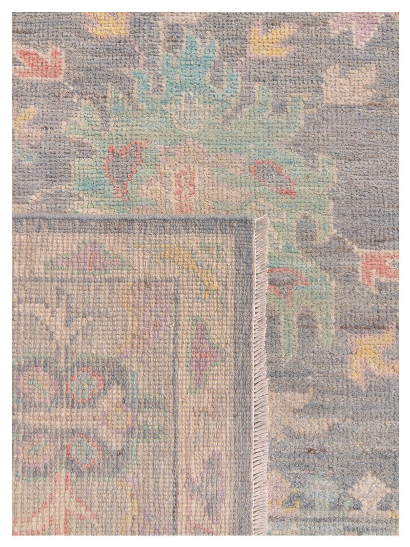 Pacific Ushak Wool Weft 42588 Grey Lt.Grey Transitional Hand Knotted Rug