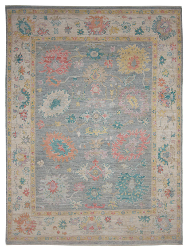 Pacific Ushak Wool Weft Grey Ivory Transitional