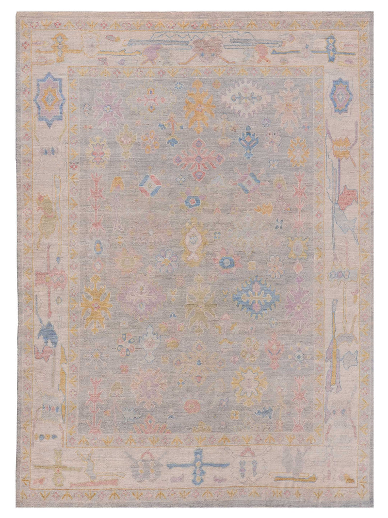 Pacific Ushak Wool Weft Lt.Grey Ivory Transitional