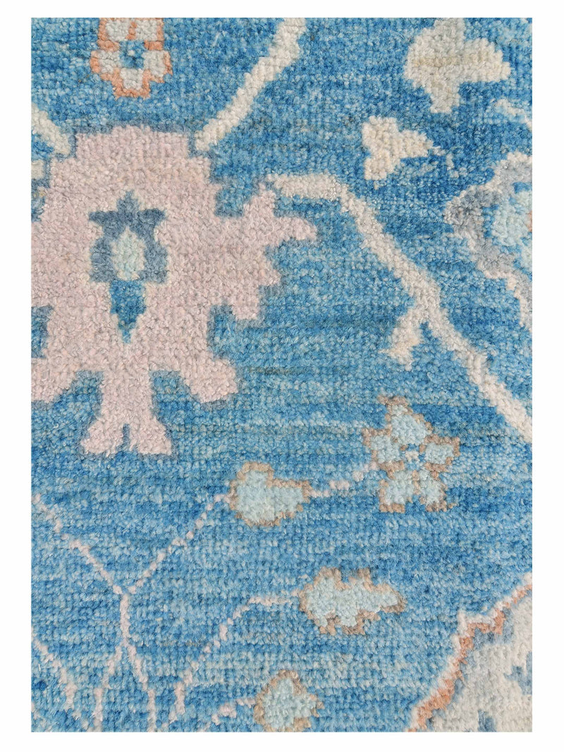 Pacific Ushak Wool Weft 42605 Blue Lt.Blue Transitional Hand Knotted Rug