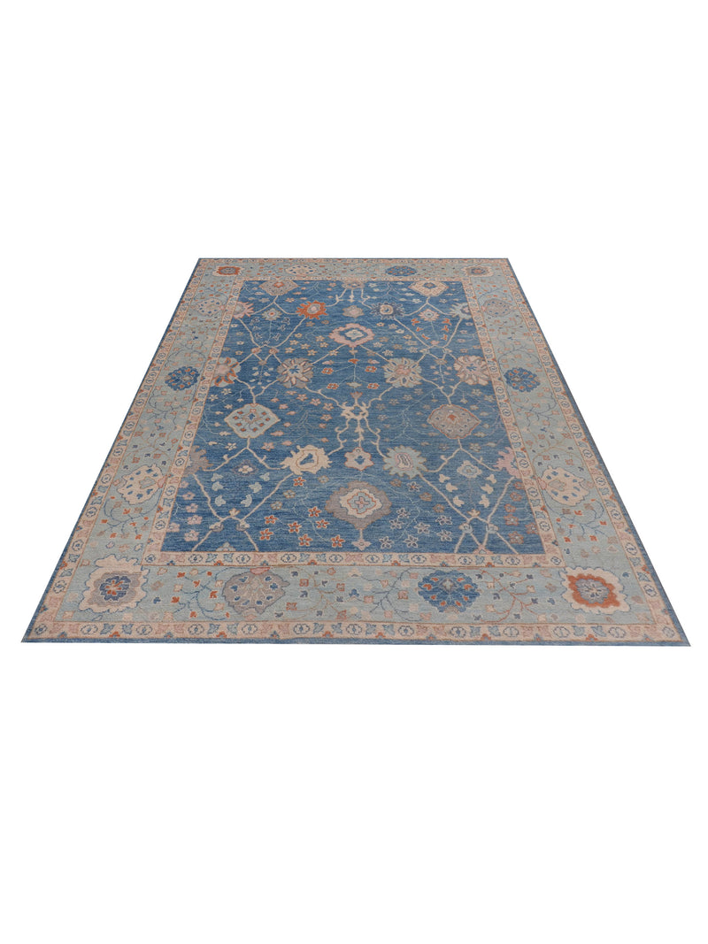 Pacific Ushak Wool Weft 42606 Ivory Lt.Grey Transitional Hand Knotted Rug