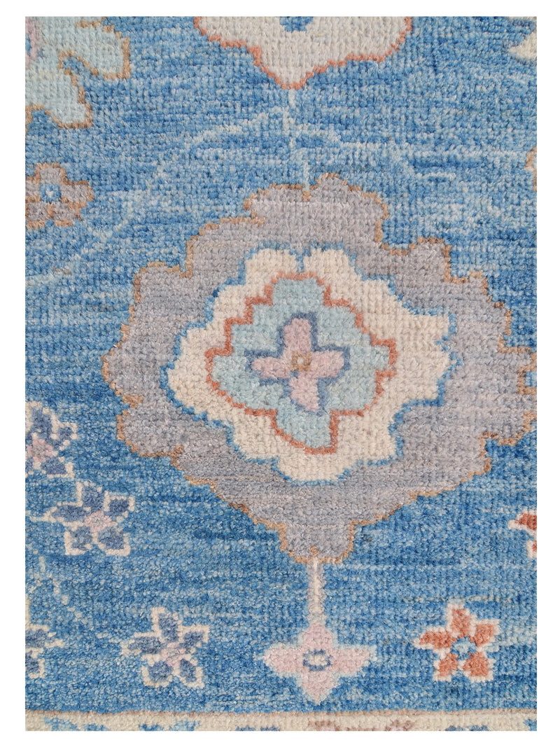 Pacific Ushak Wool Weft 42606 Ivory Lt.Grey Transitional Hand Knotted Rug